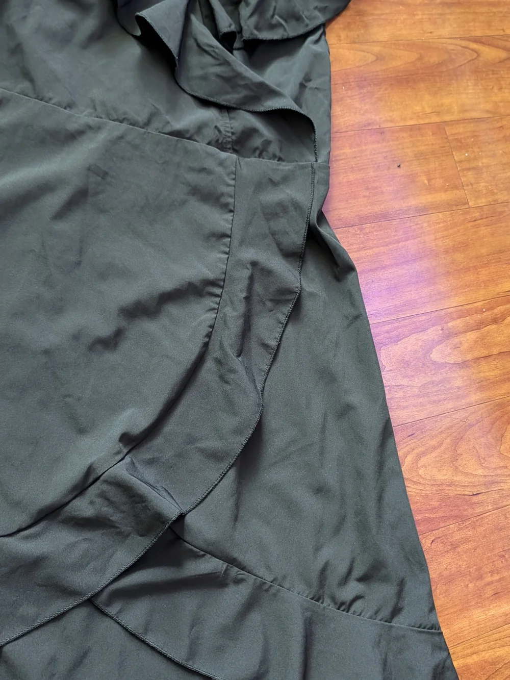 Black Ruffle Wrap-Detail Dress - Picture 8 of 11